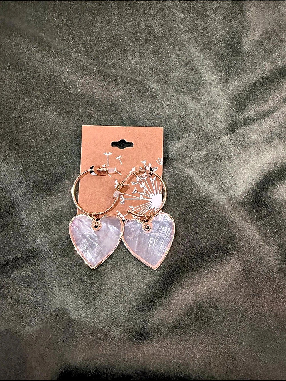J. Forever Heart Hoop Earrings in Pink & Gold NWT